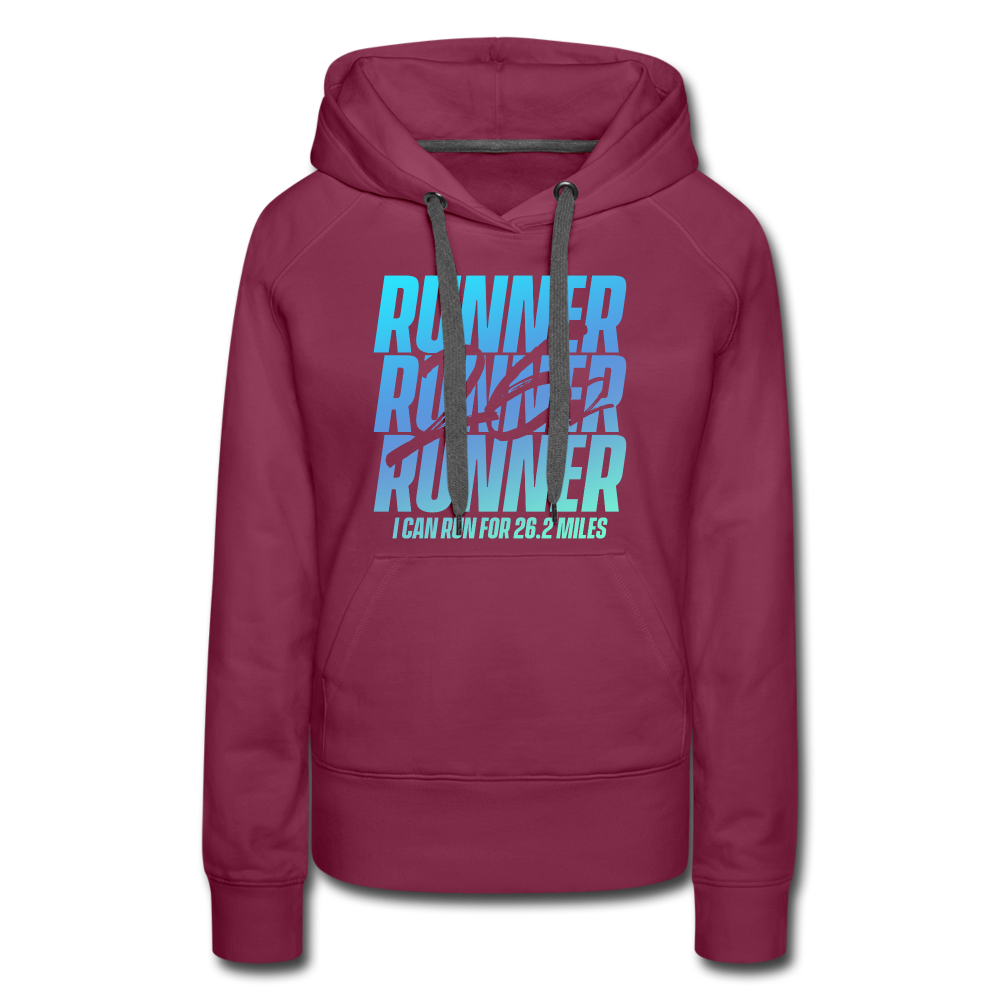 Women’s premium hoodie- 26.2 miles - burgundy