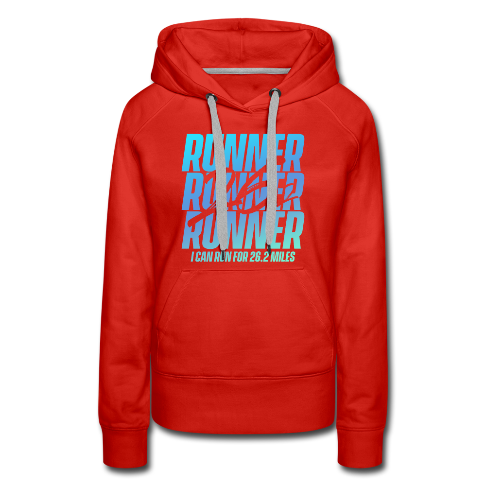 Women’s premium hoodie- 26.2 miles - red