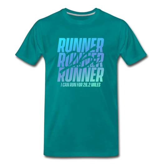 Men's short sleeve t-shirt- 26.2 Miles - teal