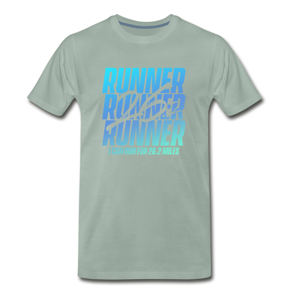 Men's short sleeve t-shirt- 26.2 Miles - steel green
