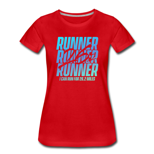 Women's short sleeve t-shirt- 26.2 Miles - red