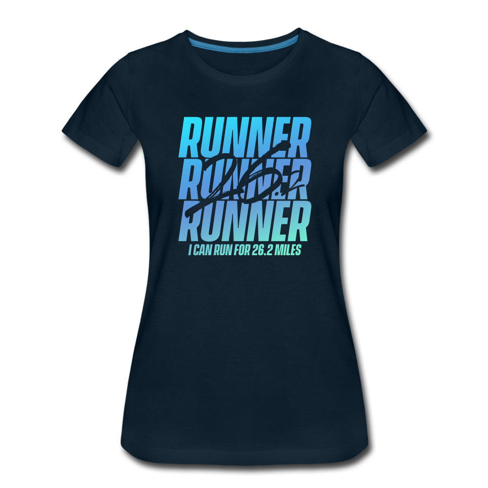 Women's short sleeve t-shirt- 26.2 Miles - deep navy