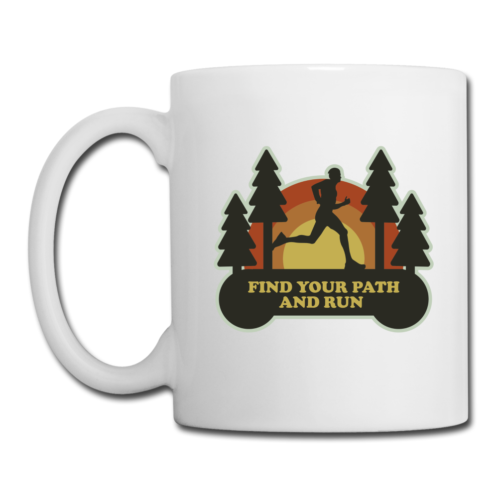 Coffee/Tea Mug - Find your path and run - white