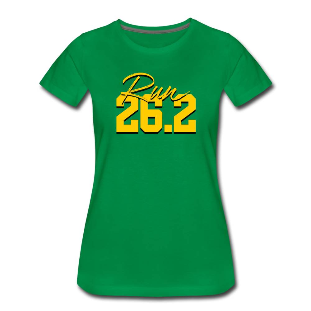 Women's short sleeve t-shirt- Run 26.2 - kelly green