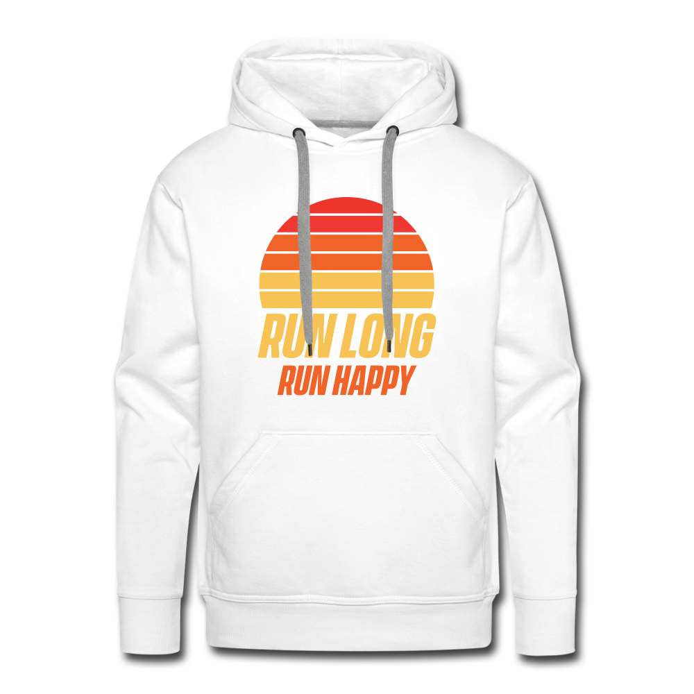 Men’s premium hoodie - Run happy - white