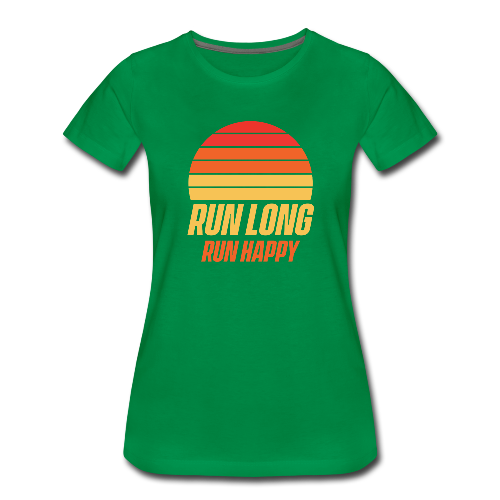Women's short sleeve t-shirt- Run happy - kelly green