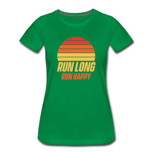 Women's short sleeve t-shirt- Run happy - kelly green