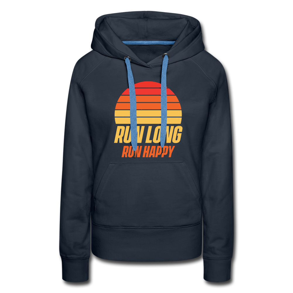 Women’s premium hoodie- Run happy - navy
