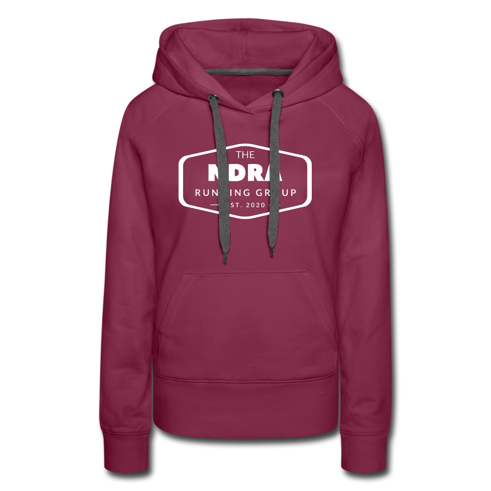 Women’s premium hoodie - NDRA logo - burgundy