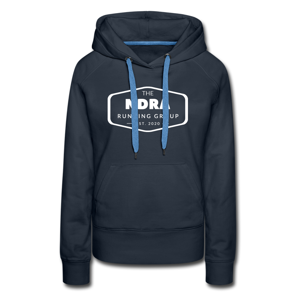 Women’s premium hoodie - NDRA logo - navy