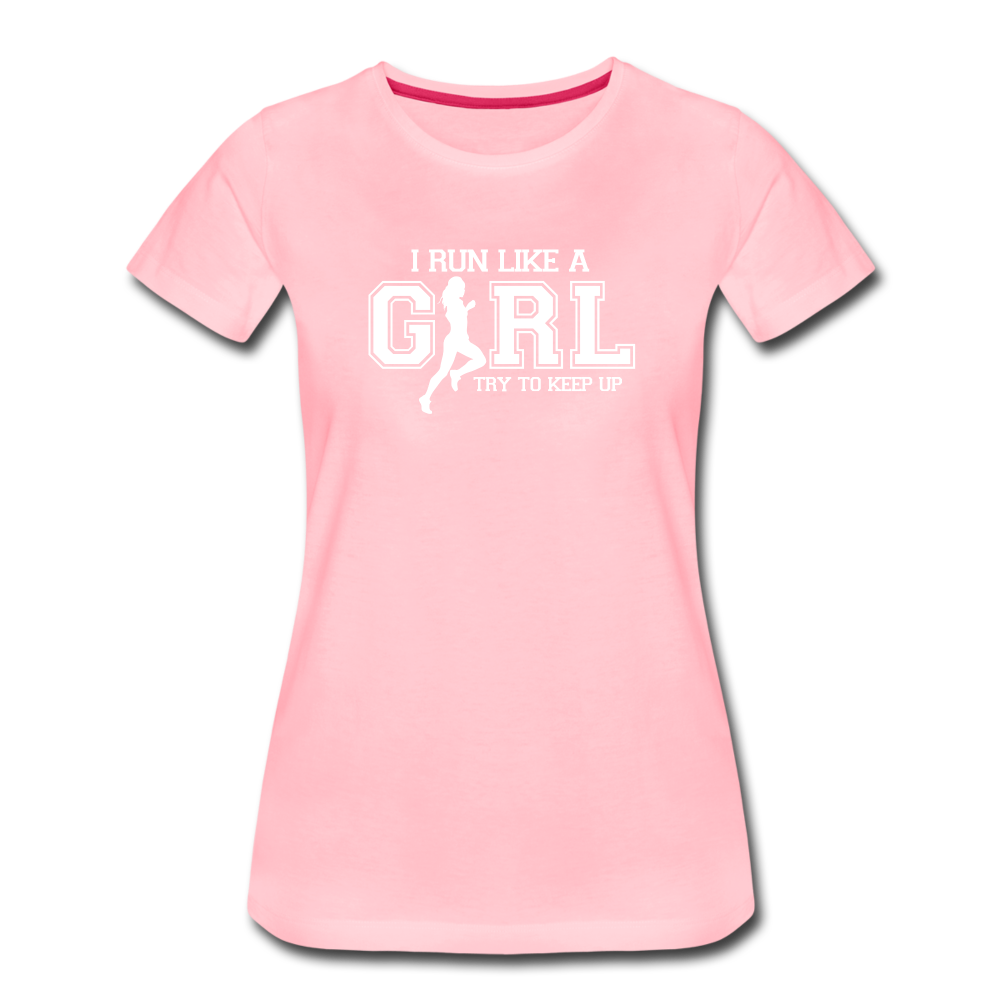 Women's short sleeve t-shirt - Run like a girl - pink