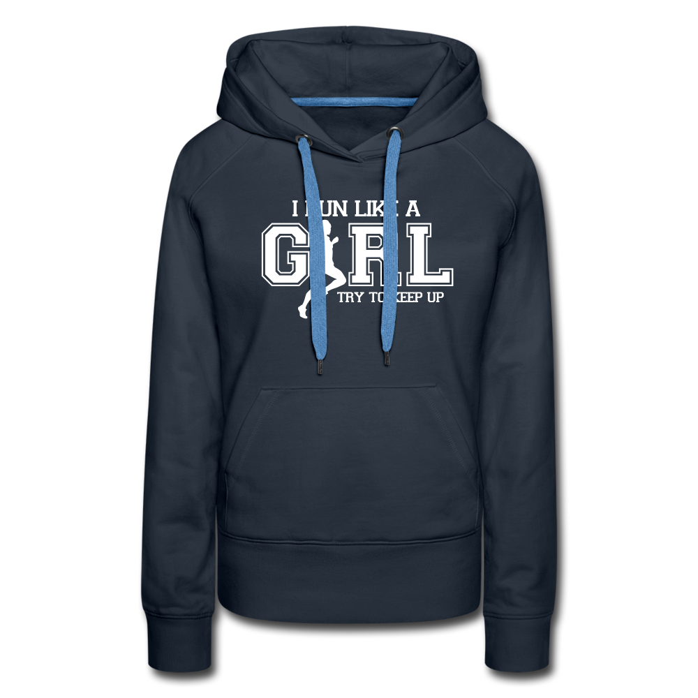 Women’s premium hoodie - Run like a girl - navy