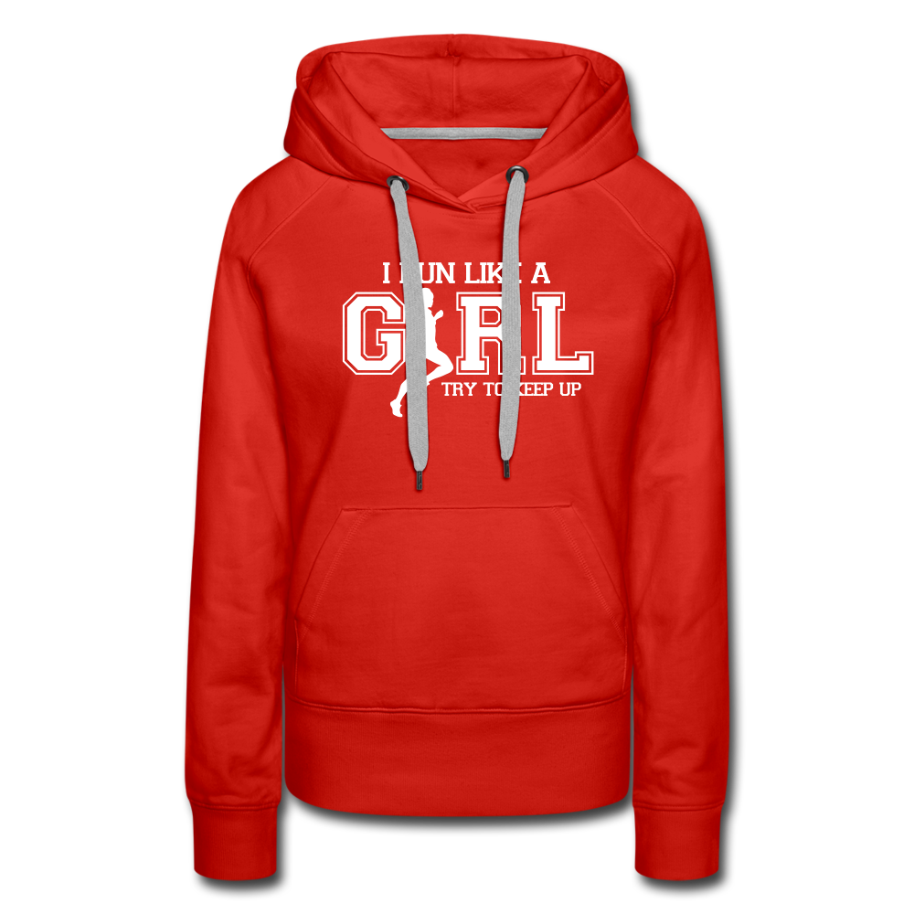Women’s premium hoodie - Run like a girl - red