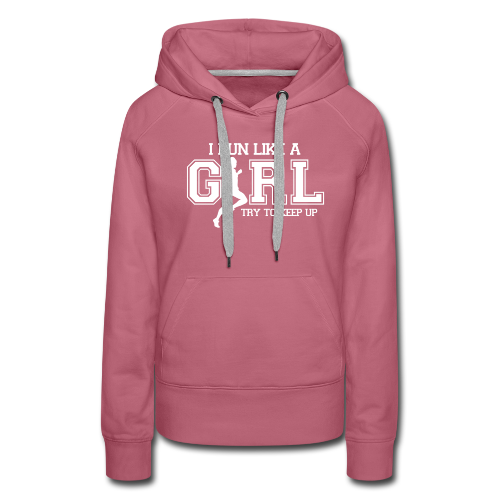 Women’s premium hoodie - Run like a girl - mauve