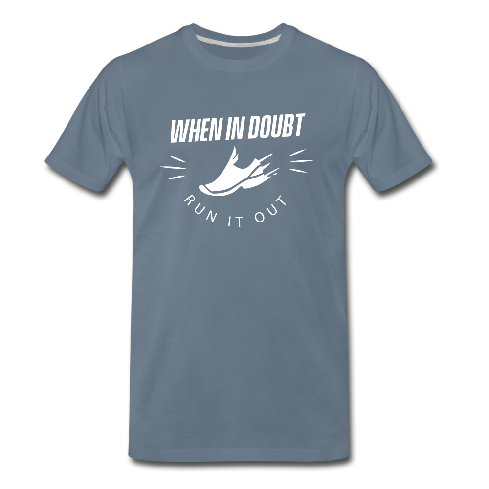 Men's short sleeve t-shirt - Run it out - steel blue