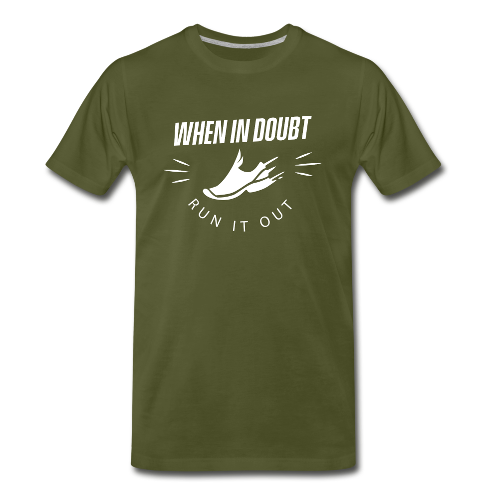 Men's short sleeve t-shirt - Run it out - olive green