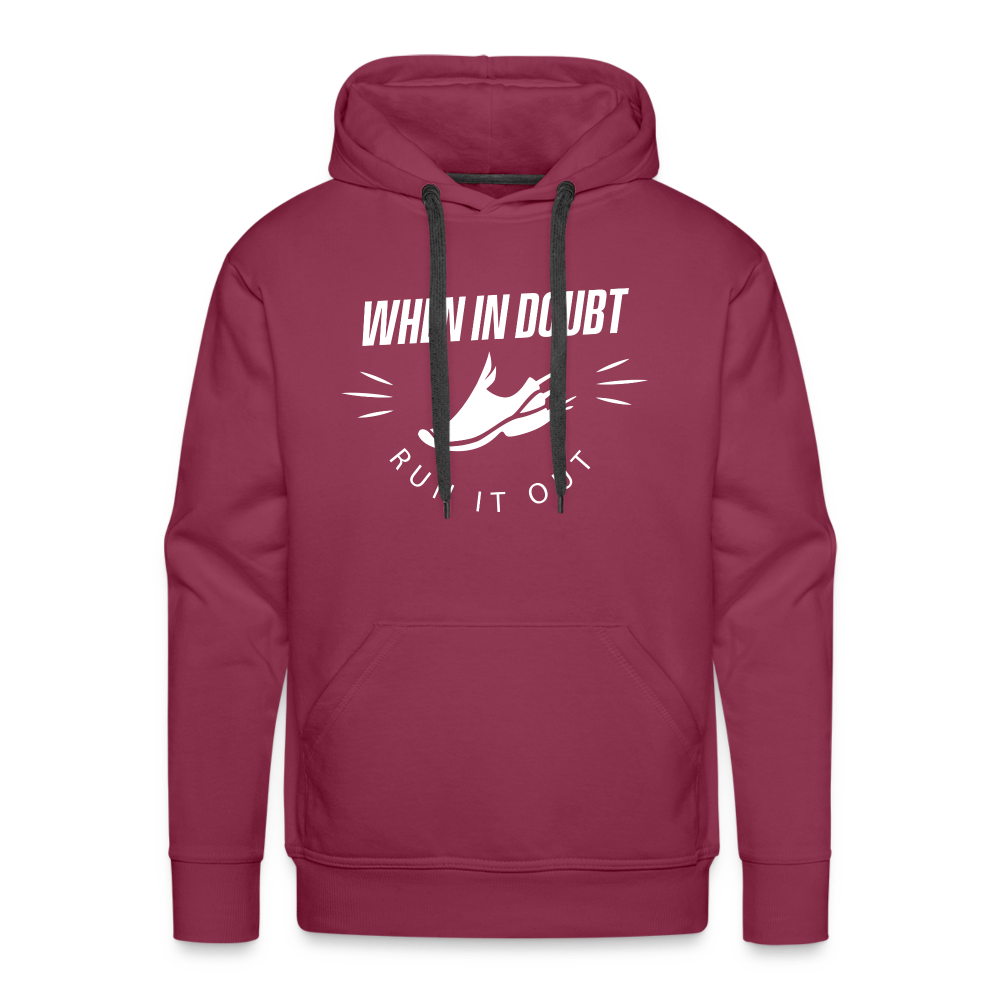 Men’s premium hoodie - Run it out - burgundy