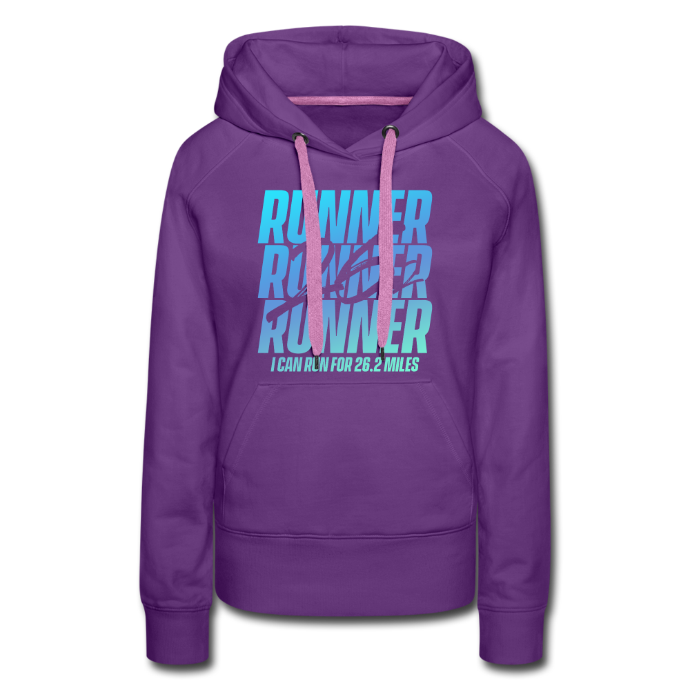 Women’s premium hoodie- 26.2 miles - purple
