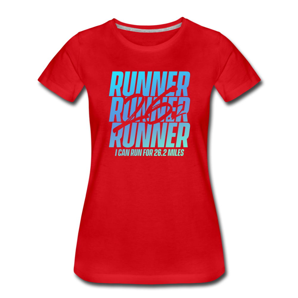 Women's short sleeve t-shirt- 26.2 Miles - red