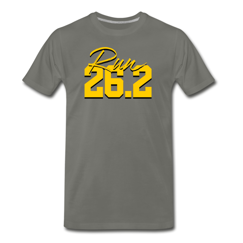 Men's short sleeve t-shirt- Run 26.2 - asphalt gray