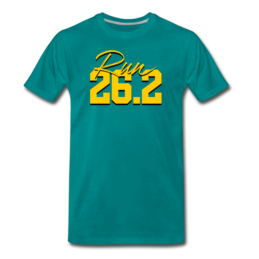 Men's short sleeve t-shirt- Run 26.2 - teal
