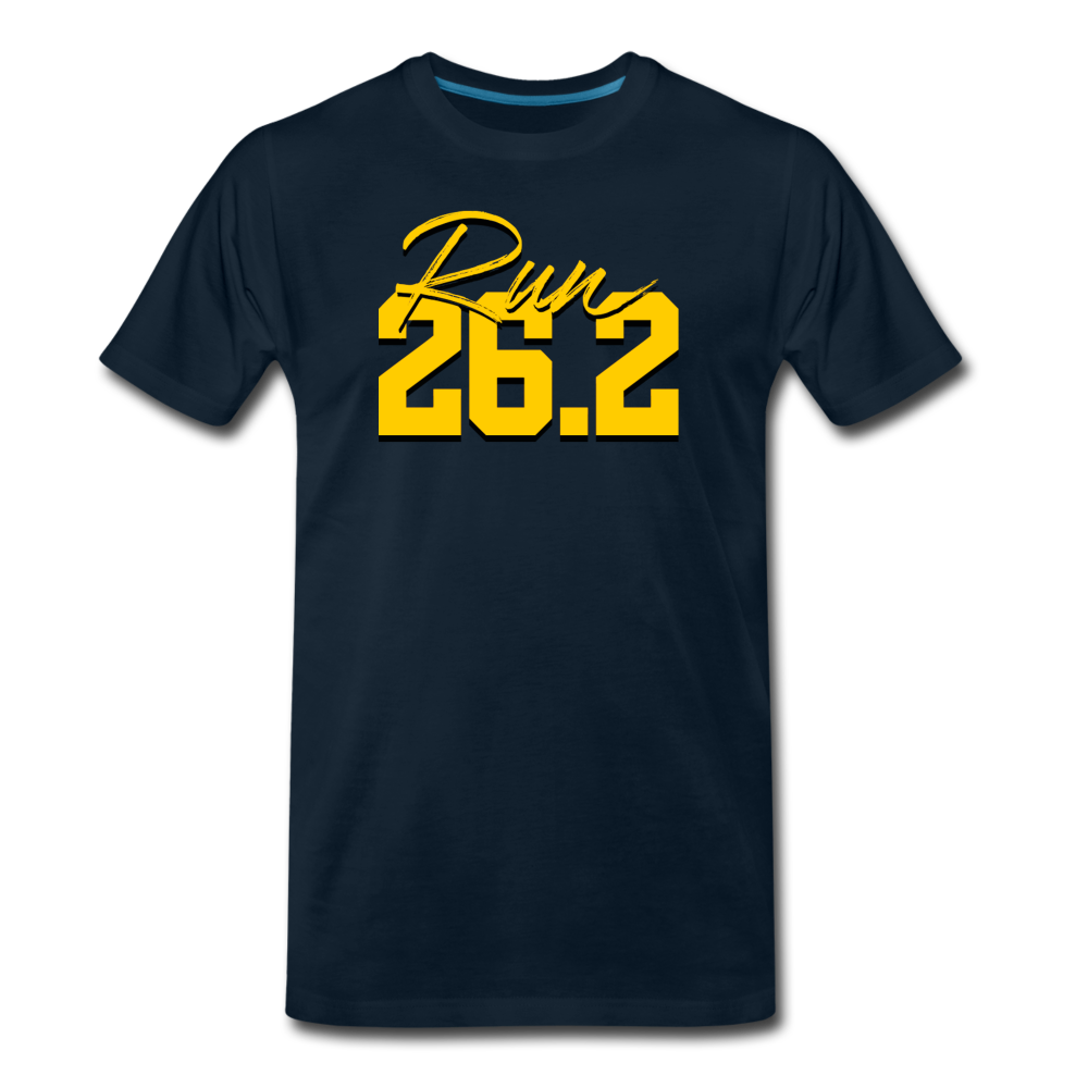 Men's short sleeve t-shirt- Run 26.2 - deep navy