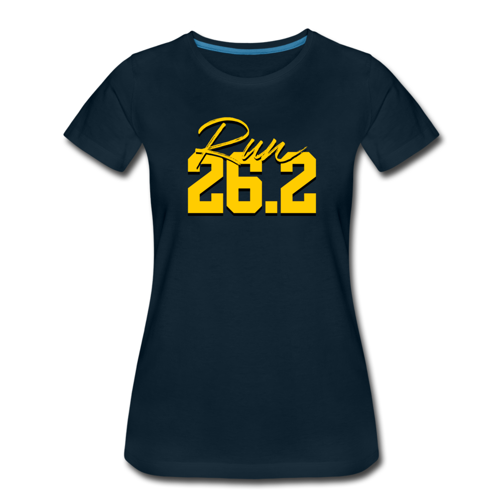 Women's short sleeve t-shirt- Run 26.2 - deep navy