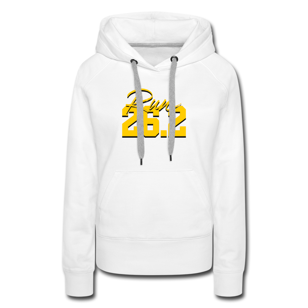 Women’s premium hoodie- Run 26.2 - white
