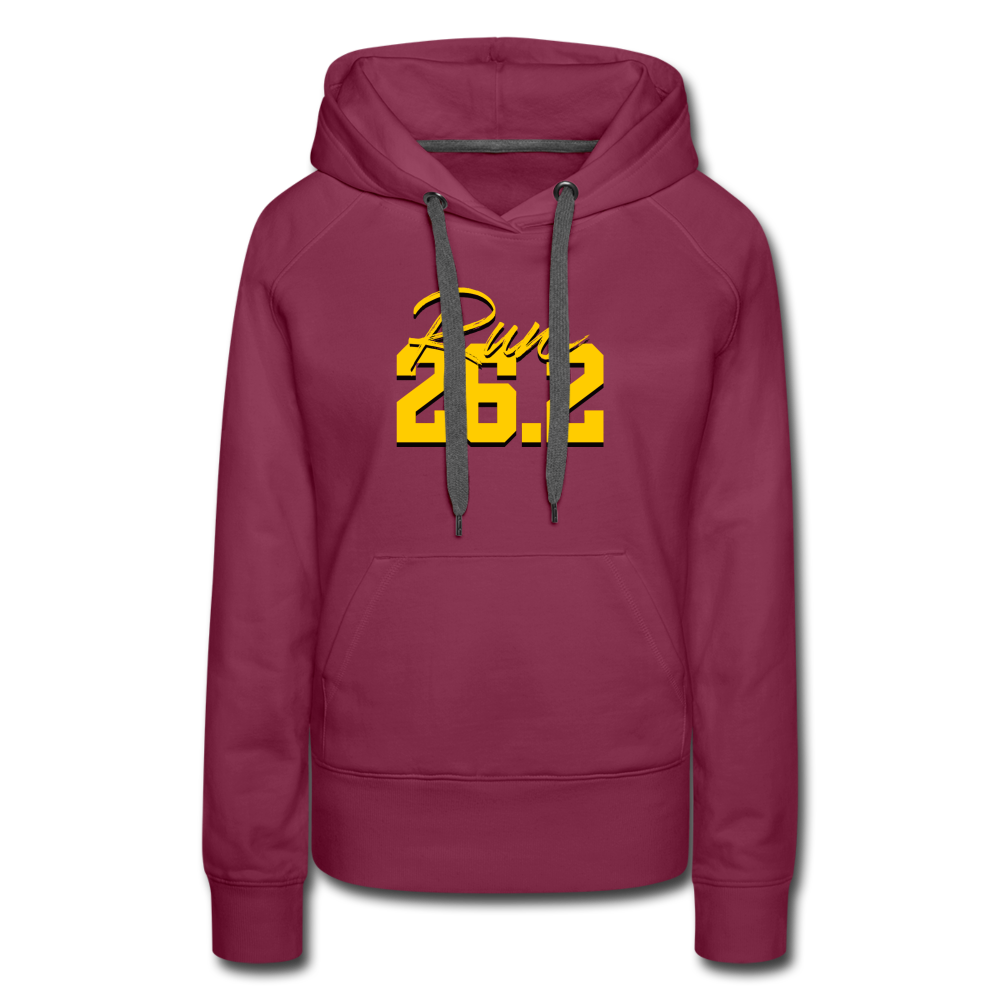 Women’s premium hoodie- Run 26.2 - burgundy