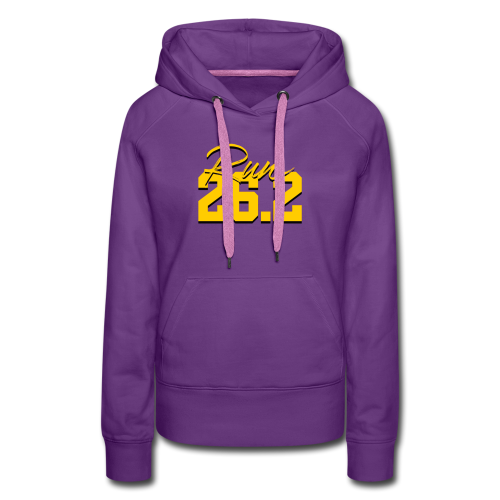 Women’s premium hoodie- Run 26.2 - purple