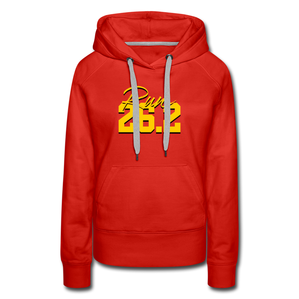 Women’s premium hoodie- Run 26.2 - red