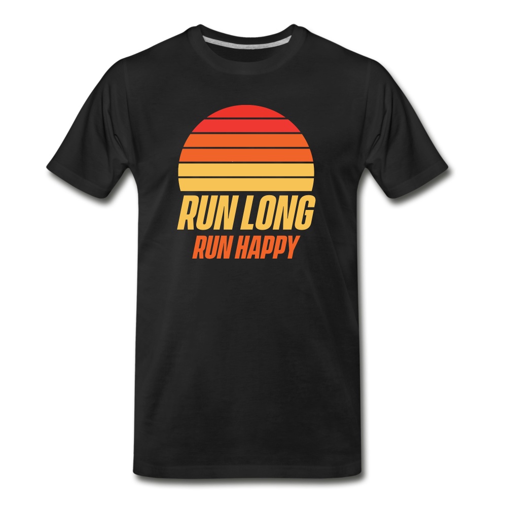 Men's short sleeve t-shirt- Run happy - black
