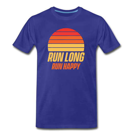 Men's short sleeve t-shirt- Run happy - royal blue