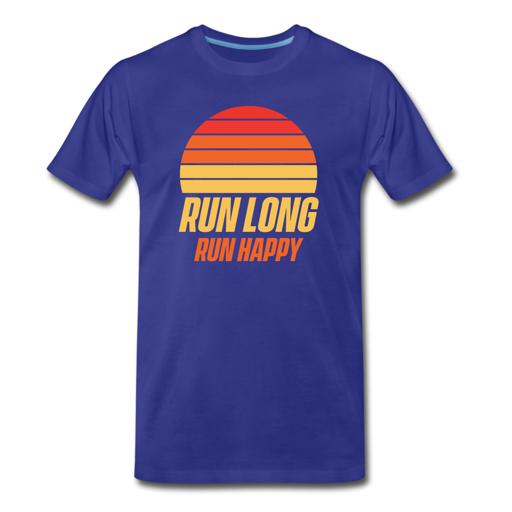 Men's short sleeve t-shirt- Run happy - royal blue