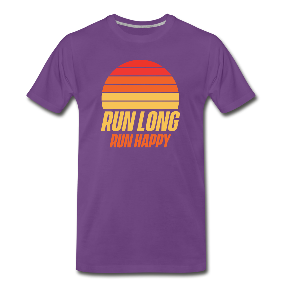 Men's short sleeve t-shirt- Run happy - purple