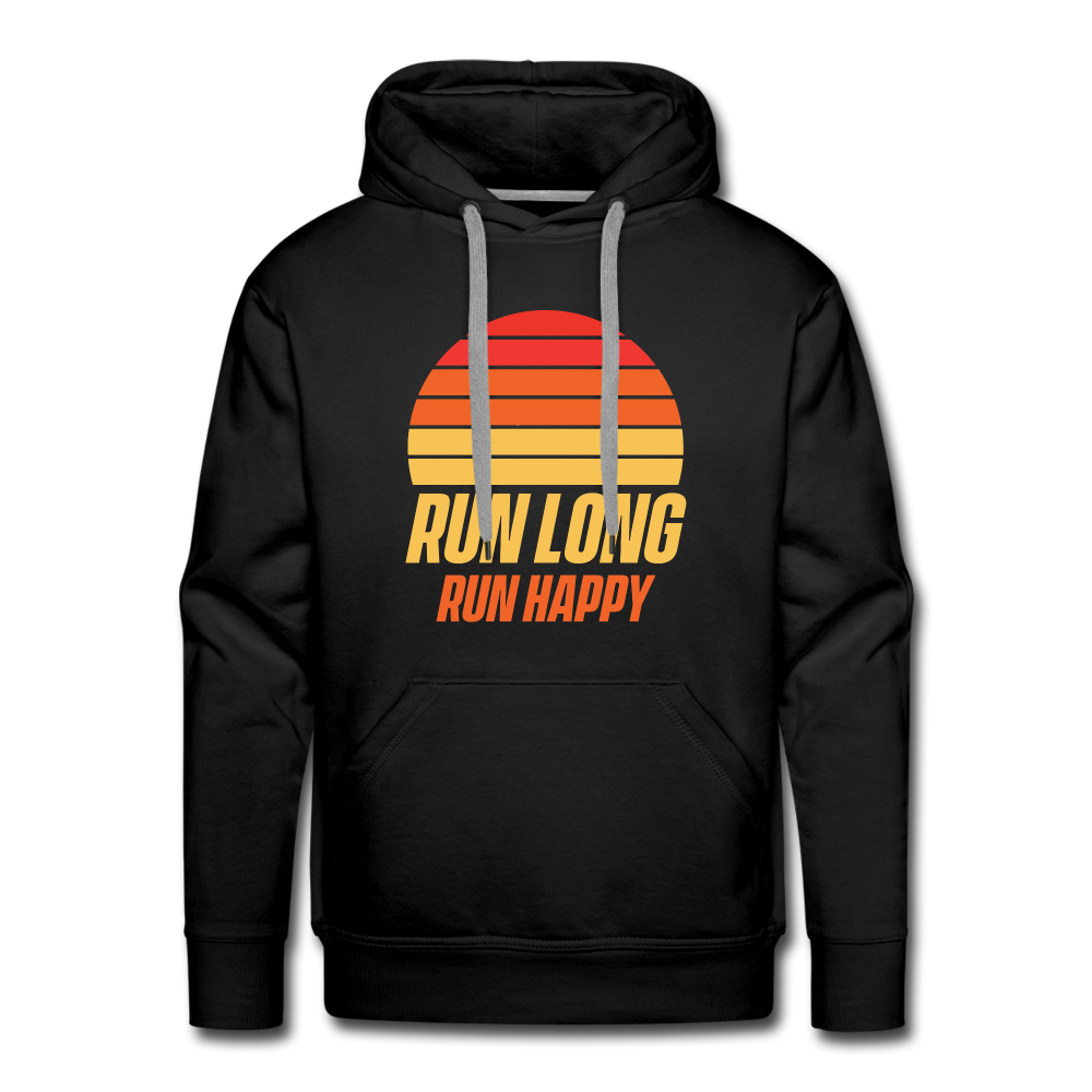 Men’s premium hoodie - Run happy - black