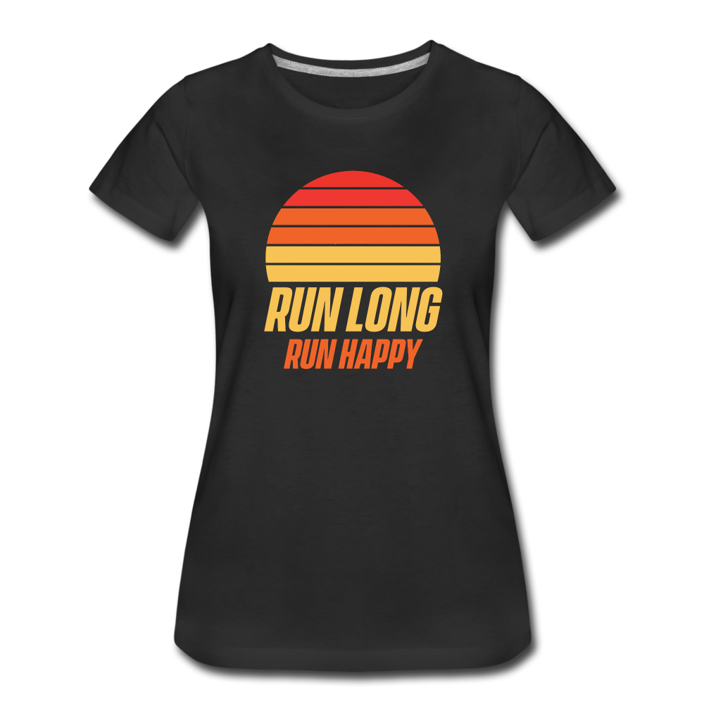 Women's short sleeve t-shirt- Run happy - black