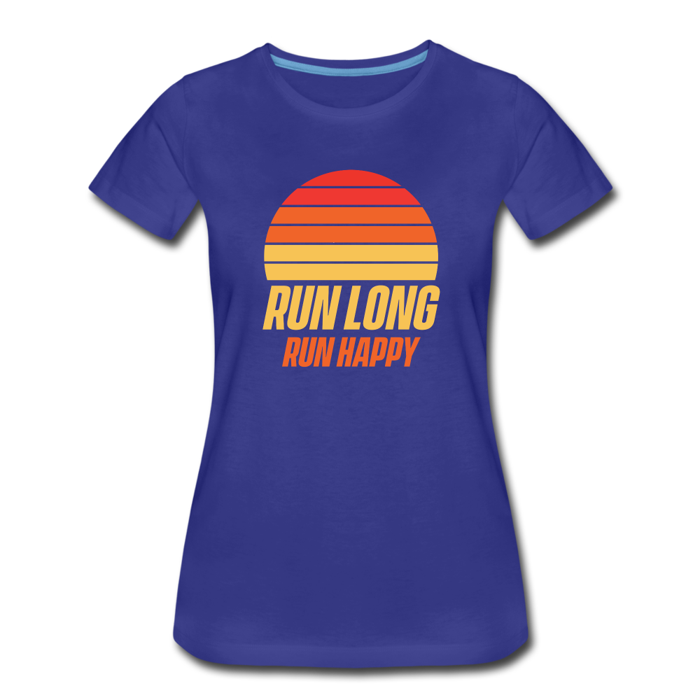 Women's short sleeve t-shirt- Run happy - royal blue