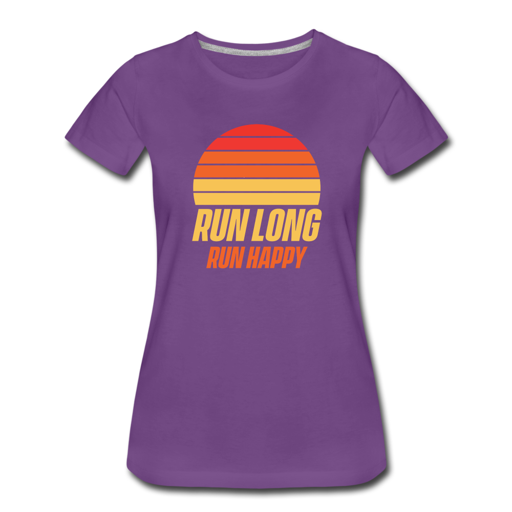Women's short sleeve t-shirt- Run happy - purple