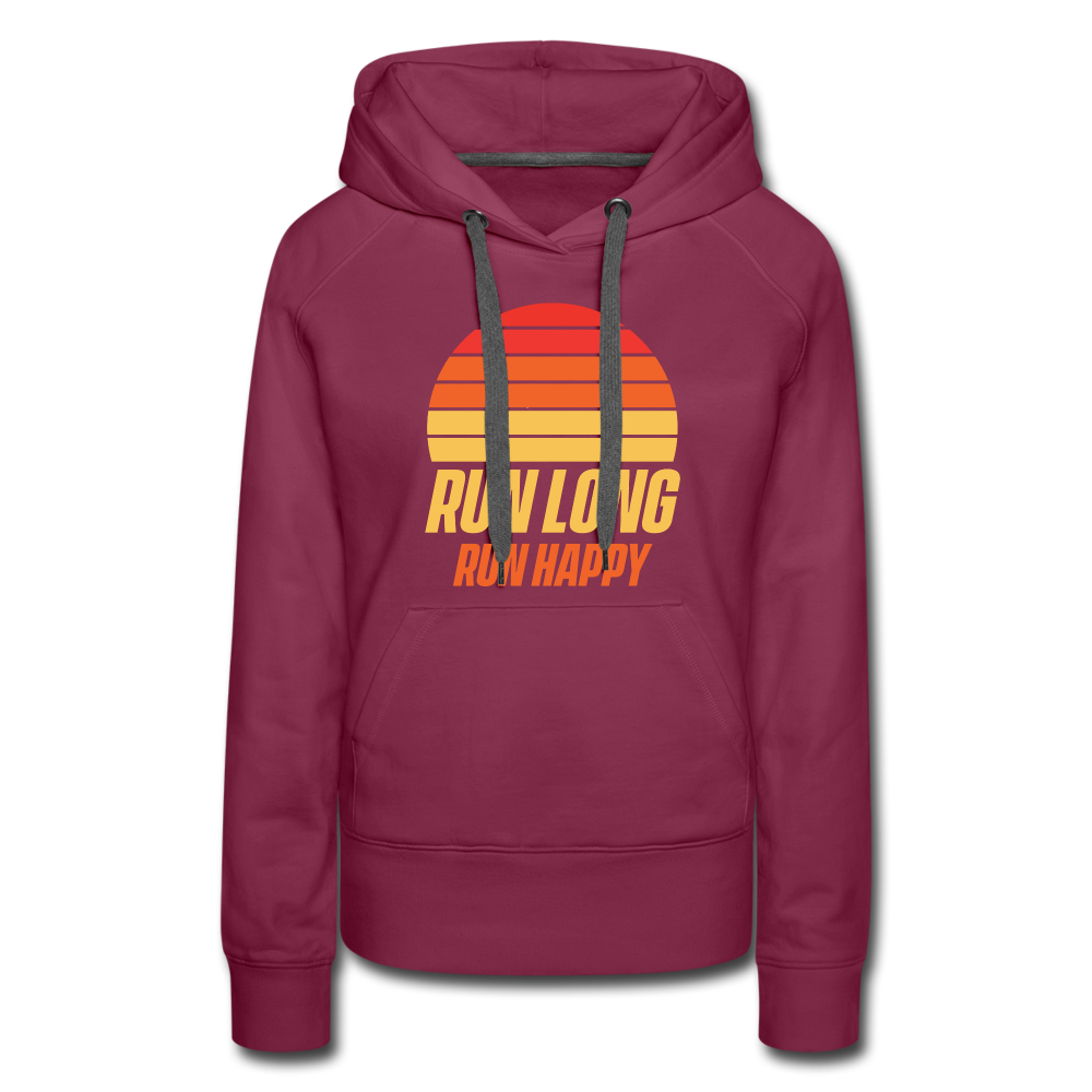 Women’s premium hoodie- Run happy - burgundy