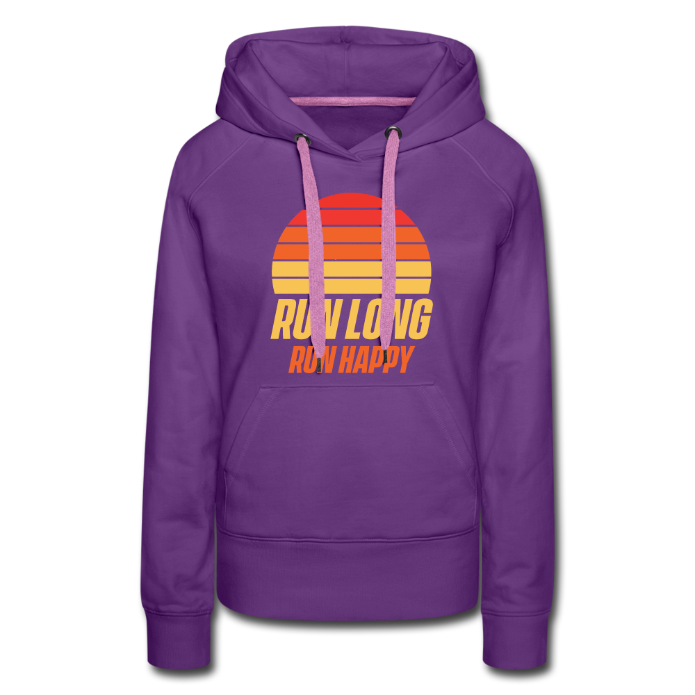 Women’s premium hoodie- Run happy - purple