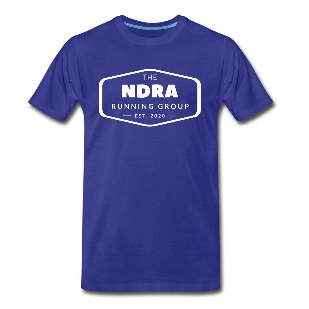 Men's short sleeve t-shirt- NDRA logo - royal blue