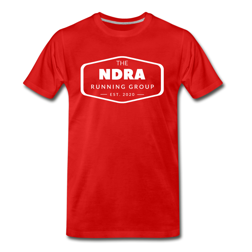 Men's short sleeve t-shirt- NDRA logo - red