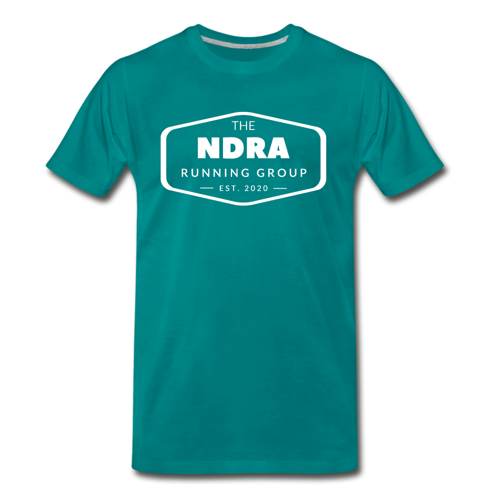 Men's short sleeve t-shirt- NDRA logo - teal
