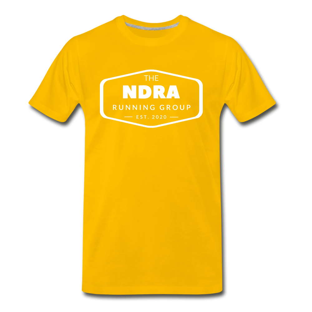 Men's short sleeve t-shirt- NDRA logo - sun yellow