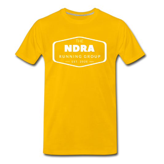 Men's short sleeve t-shirt- NDRA logo - sun yellow