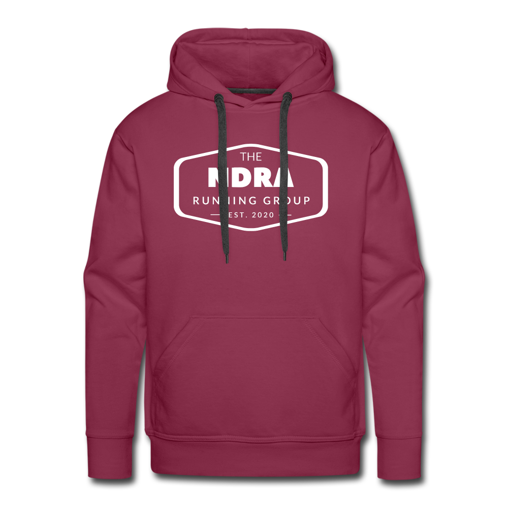 Men’s premium hoodie- NDRA logo - burgundy