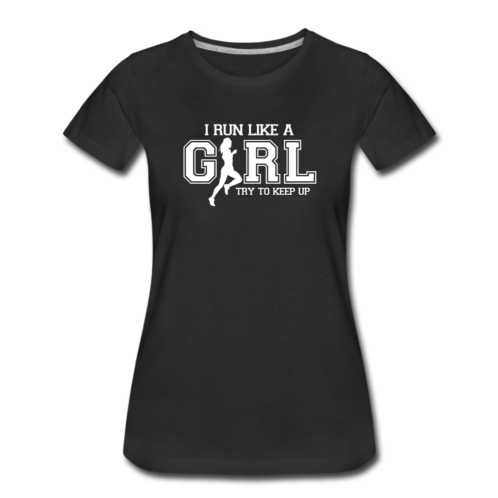 Women's short sleeve t-shirt - Run like a girl - black