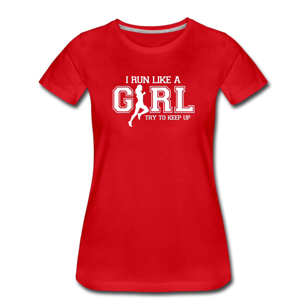 Women's short sleeve t-shirt - Run like a girl - red