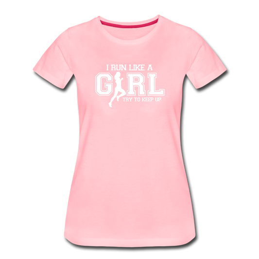 Women's short sleeve t-shirt - Run like a girl - pink